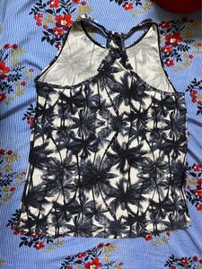 Black N White Floral Top