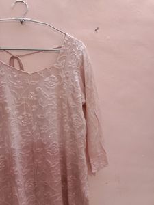 Rose Design Kurta Set With Dupatta