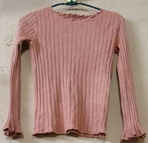 Ribbed Knit Long Sleeve Top