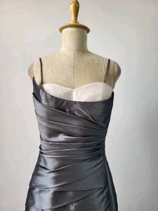 Gray Ruffle Hem Party Dress