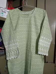 EMBROIDERY 🪡 PISTA 💚 GREEN KURTA