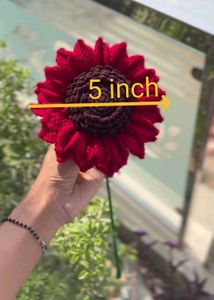 Crochet Red Sunflower