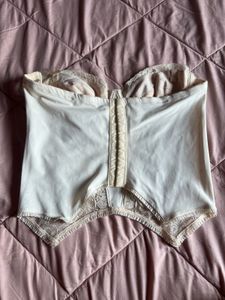 Bustier Top (Silky White with Lace)