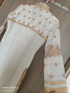 Off White Embroidered Kurta Set
