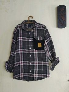 Gray Plaid Flannel Shirt