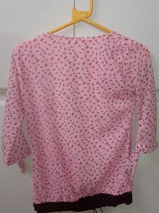 Pink Letter Print Top
