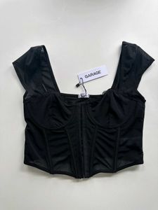 26211.Garage Black Corset Top