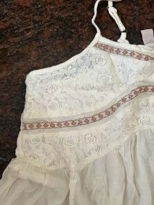 White Embroidered Cami Top