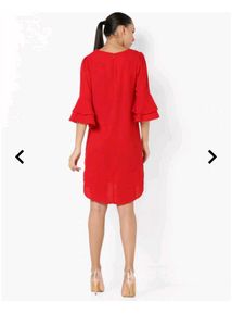 Red Colour Midi Dress
