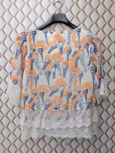 New With Tag Trendy Korean Art Pullover