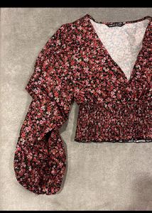 Floral V Neck Top