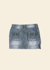 Y2K Rockstar Girlfriend Embellished Denim skirt