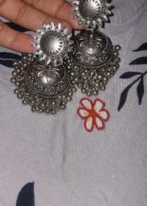 Oxidized Silver Jhumka