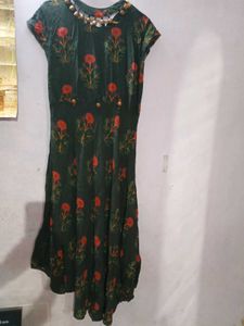 Green Floral Print Dress