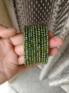 3set Of Bangles ,, Size 2.4 ,,Multicolour,Orange &amp; Dark Green ,New Bangles