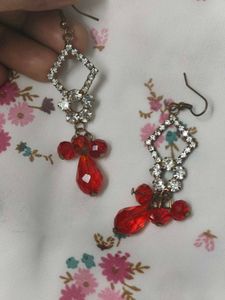 Red Sparkling Earrings