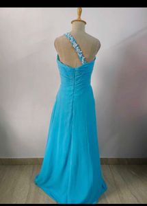 Turquoise One-Shoulder Formal Gown