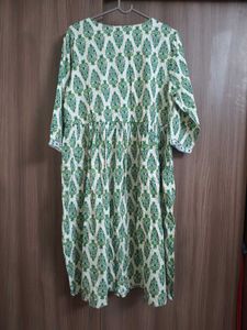 Green Print Midi Dress
