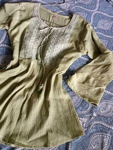 Green Embroidered Top