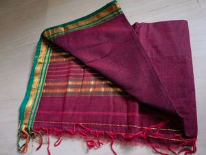 Pure Cotton Maroon Saree 😍