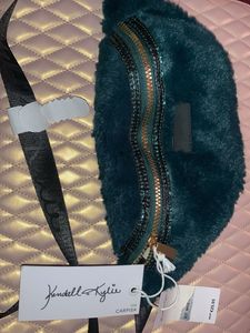 Kendall & Kylie Green Fuzzy Belt Bag