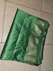 Green Polyester Saree