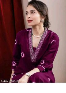 Elegant Purple Printed Kurta