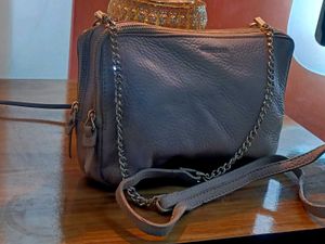 BiBi Taupe Leather Crossbody