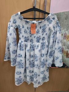 Floral Off-Shoulder Mini Dress 2 time used (CE)