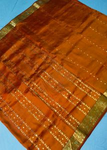 Orange Colour Pure Kanchipattu Saree