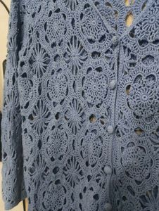 Crochet Button-Down Cardigan