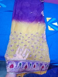 Embroidered Sequel Saare With Blouse And Peticoat