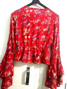 Floral Red Top