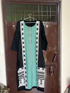 Ahika Black And Green Printed Kurti