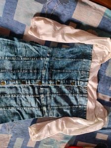 Denim Mini Dress with Sleeves