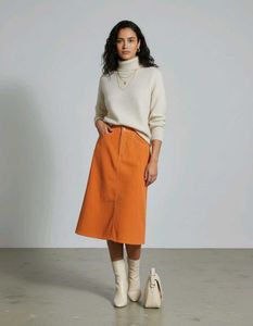 🔥classy Orange Skirt🔥