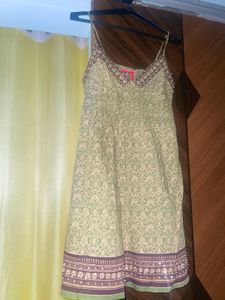 Green Embellished Cotton Dress