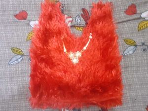 Red and White Furry Accessory