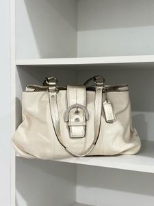 Coach Leather Buckle Handbag