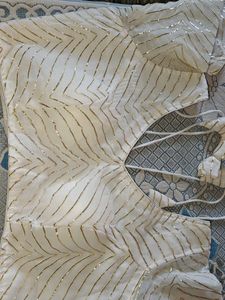 Elegant White &amp; Gold Blouse