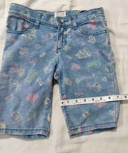 Cute Printed Denim Shorts