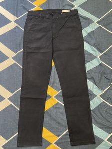 Zara navy blue cotton blend trouser(casual&Formal)