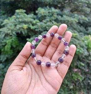 Amethyst & Clear Quartz Bracelet