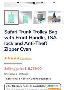 Cyan Safari Trunk Trolley Bag