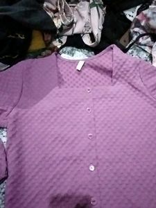 Mauve Button-Down Top