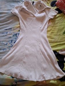 White Ribbed Mini Dress