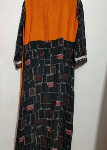 Orange Anarkali Long Kurti For Girl Or Women