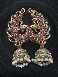 Peacock Jhumka Earrings With Free Gift