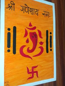Handmade Ganesha Painting With Frame