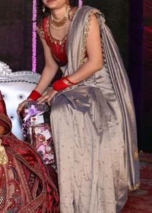 Silver Grey Saree